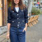 N°129 Blazer Tweed Glitzer maxi