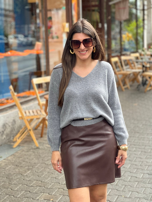 Pullover Babyalpaca V-Ausschnitt Basic No129 concept store Duesseldorf