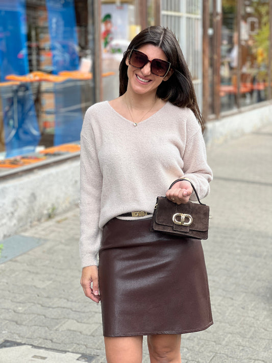 Pullover Babyalpaca V-Ausschnitt Basic No129 concept store Duesseldorf