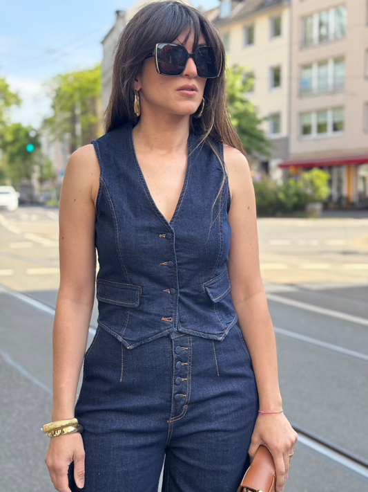 Fracomina Weste dark wash. No129 concept store Düsseldorf