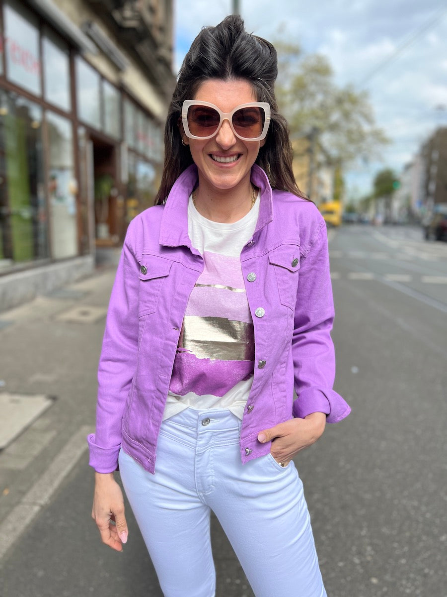 Mauve denim jacket best sale